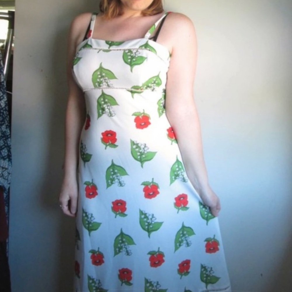Vintage Floral 70s Maxi Dress Size 8